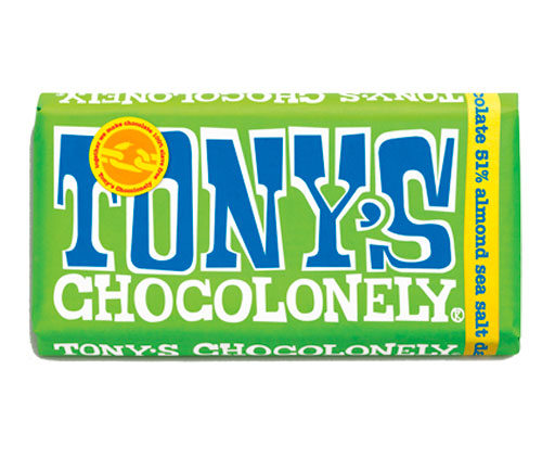 Tony's Chocolonely Dark Chocolate, Almond & Sea Salt