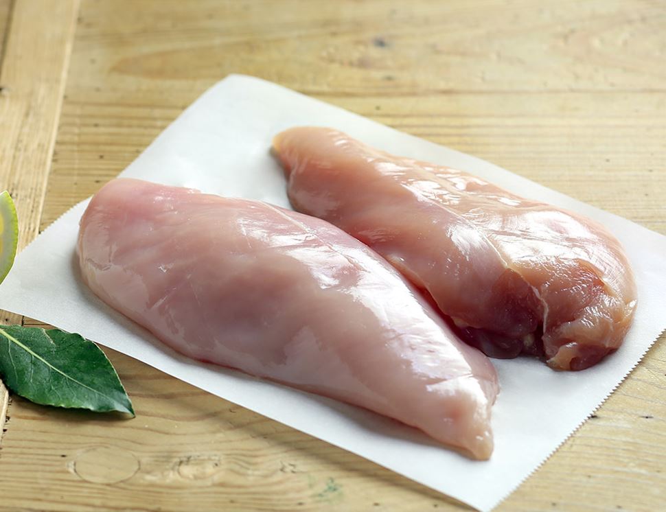 Free Range Chicken Breasts (Two x 150g, skinned & boned)