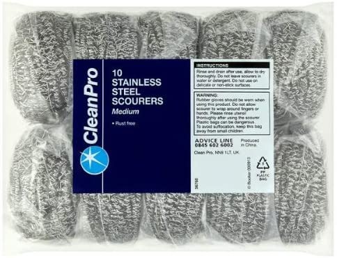 Clean Pro 10 Stainless Steel Scourers (Medium)