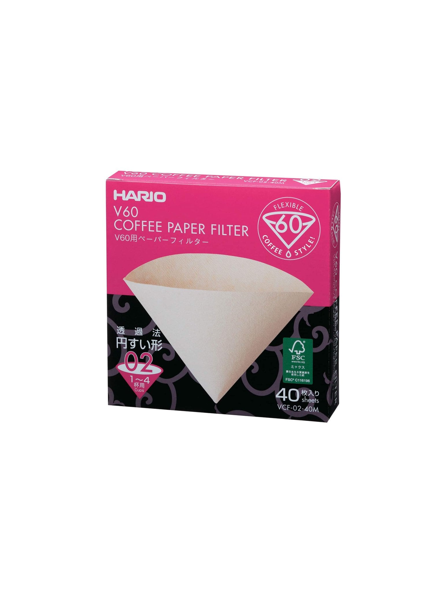 Hario V60 Clear Plastic 02 Coffee Dripper + 40 Filters