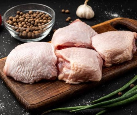 Free Range Chicken Thighs (Four x 130g, skin on)